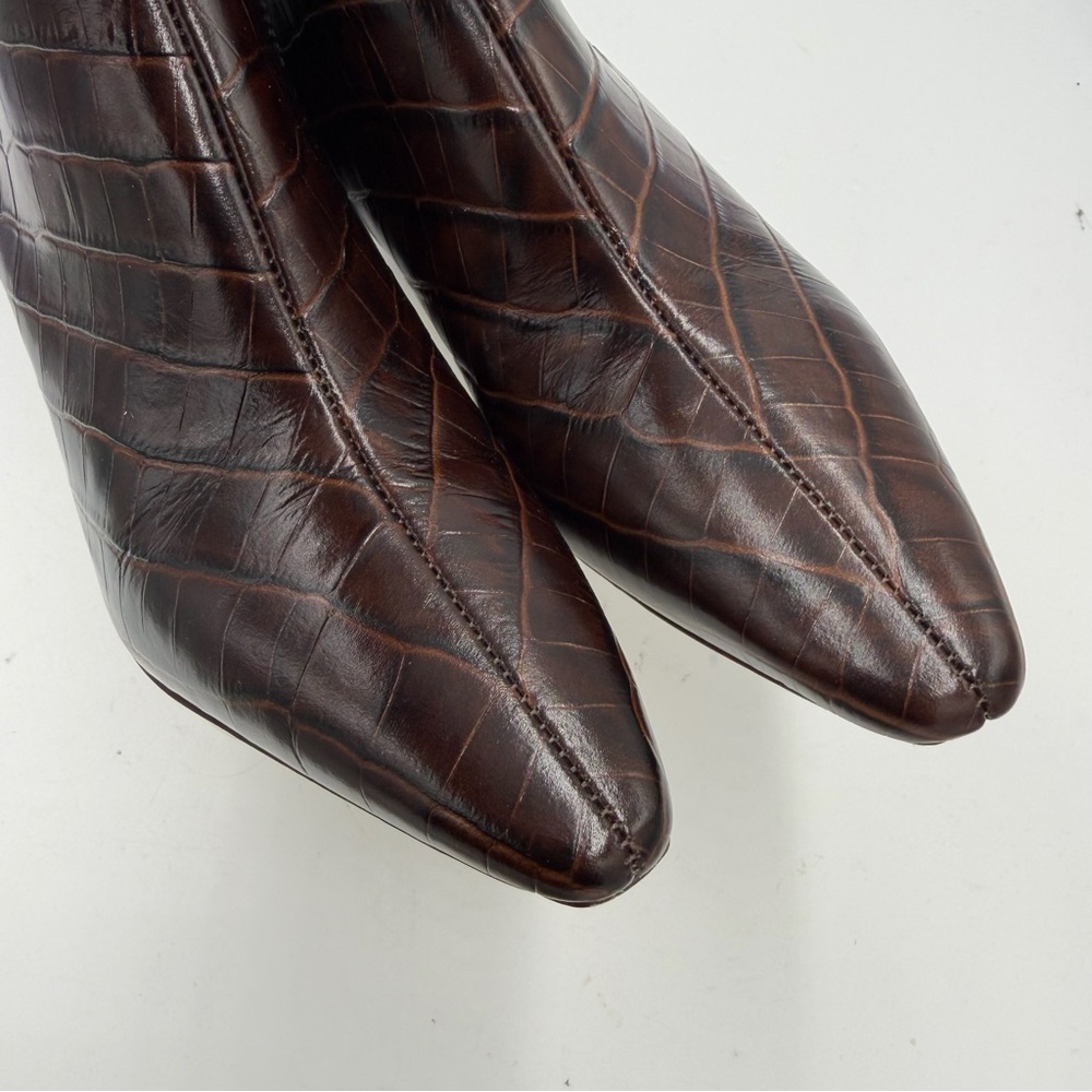 NEW Everlane Brown‎ Crocodile Leather Short Banana Boot in Size 7 - Picture 5 of 12